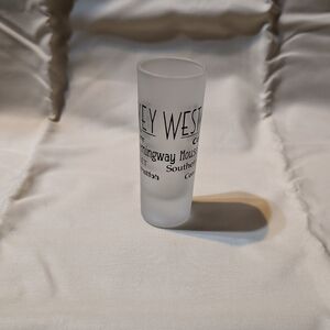 Frosted Shot Glass with Black Key West Text